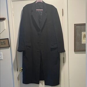 Armani Collezioni Black 3 Button Pocket Long  Overcoat